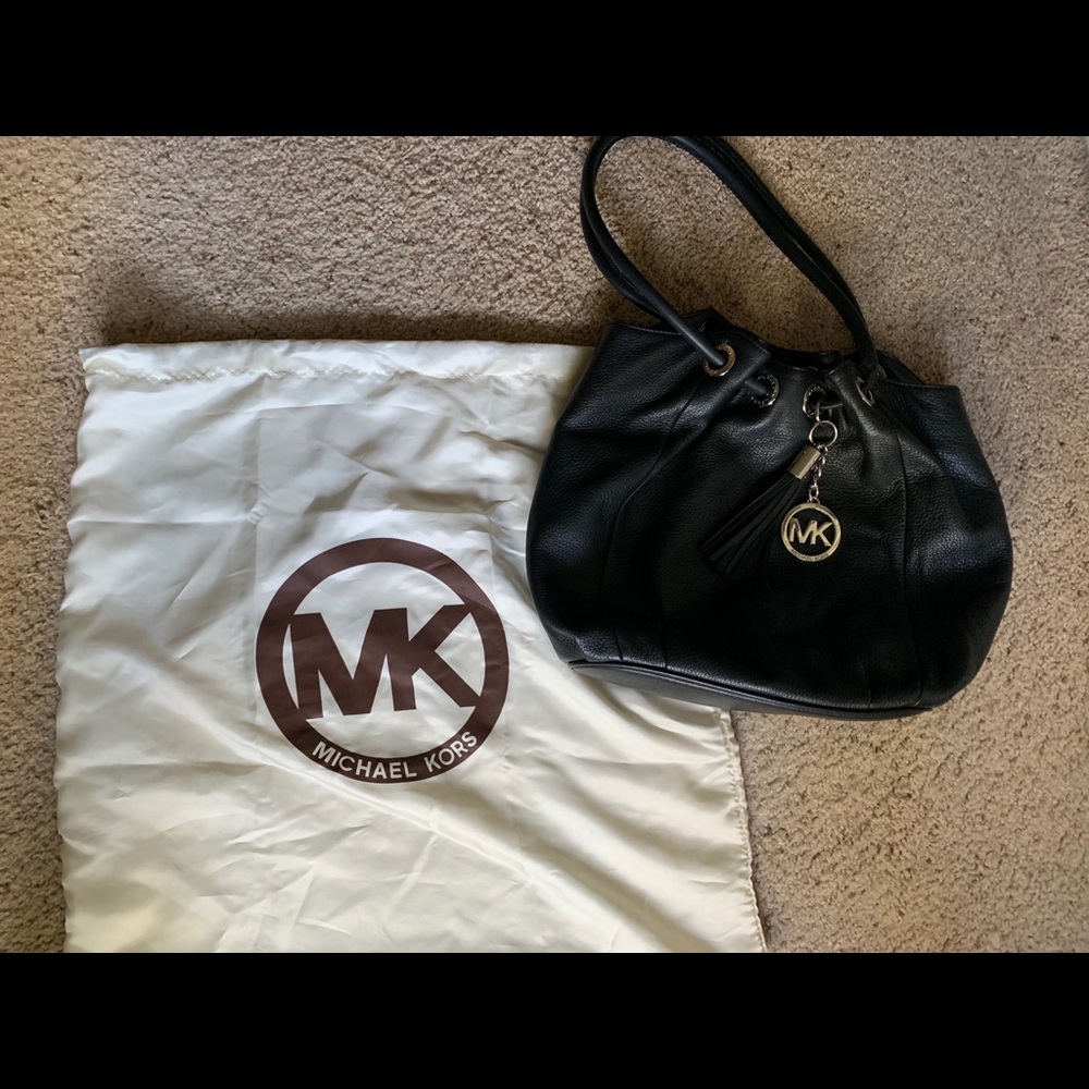 Michael Kors, black soft leather bag